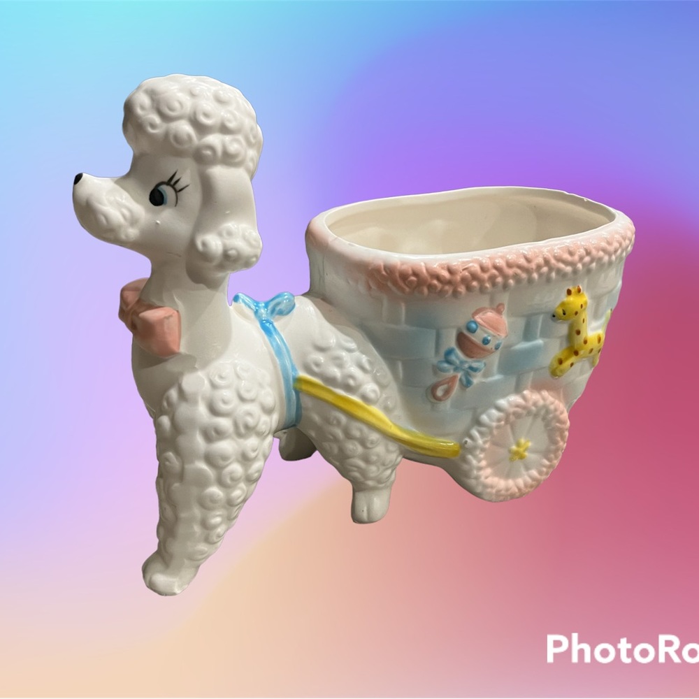 Vintage Napco poodle planter